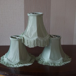 3 Vintage small chandelier lamp shades, clip- on lamp shades
