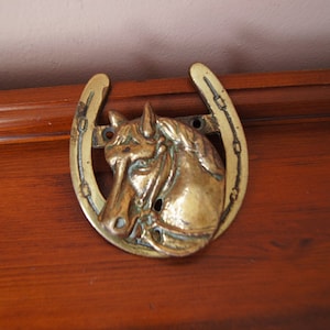 Vintage Brass Horse  Head Door Knocker.