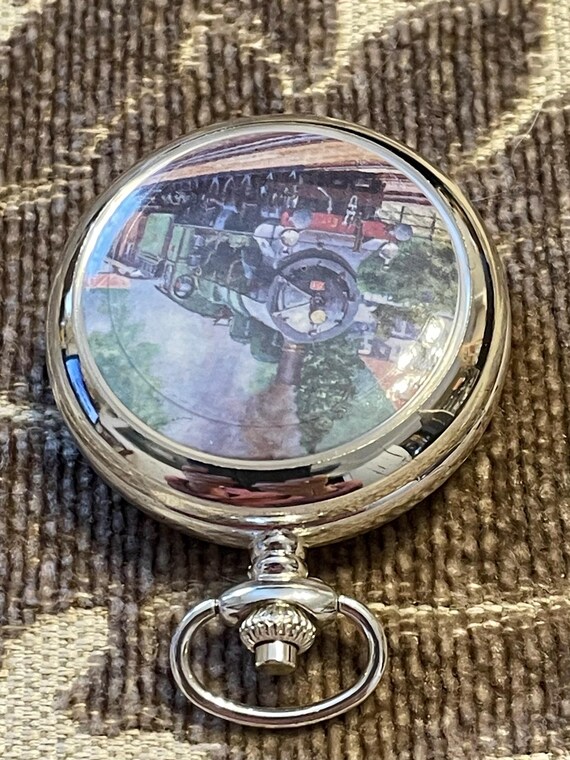 Mechanical Silver Plated Orient Express Pocket Wa… - image 13