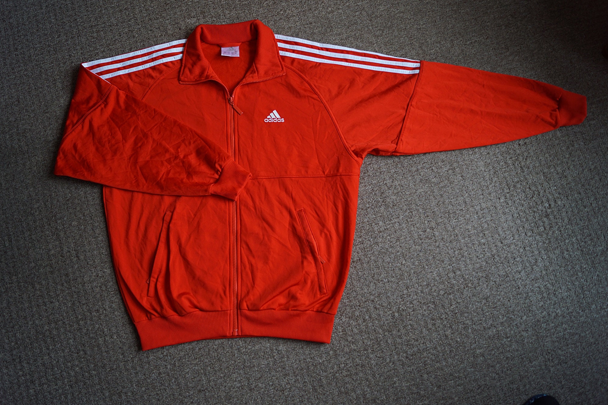 Image of Vintage Adidas Zip-Front Jacket Size Xl, Vintage Sportswear, Adidas Track Jacket, Authentic Adidas, Hipster