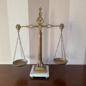 Vintage Brass Scales Of Justice - Vintage Beam Balance Scale.