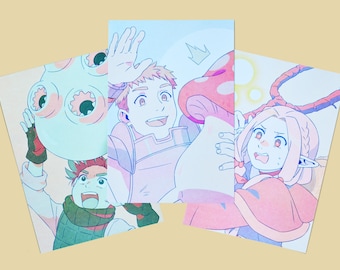 Dungeon Meshi Risograph Prints