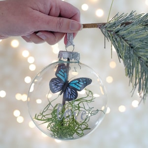 Blue butterfly | Christmas gifts | Ornaments personalized | Colorful Christmas