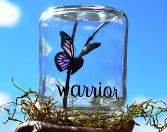 Warrior Gift Jar - Cancer Encouragement, Recovery, Hard Times