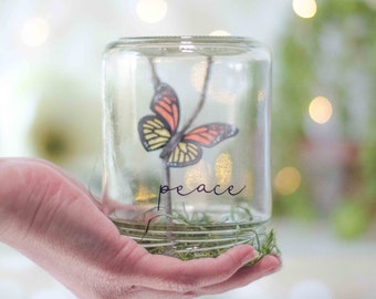 Peace | Spiritual gift | Monarch butterfly | Reading book decor