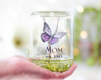 Mom est 2023 | Paper butterfly in a jar | Personalized gifts for mom