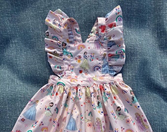 Princess Inspired Dress FREE SHIPPING Made to Match Vintage Romper Made From Same Fabric