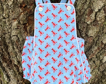 FREE SHIPPING! Vintage Style Baby Romper for Boy or Girl Crawfish Lobster