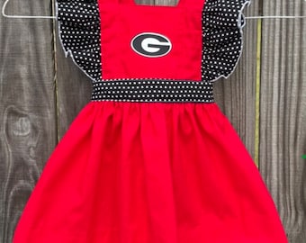 FREE SHIPPING! Inspired by Georgia Bulldogs Team Spirit Dress, Georgia Bulldog Child, Georgia Bulldog Toddler, Game Day Outfit