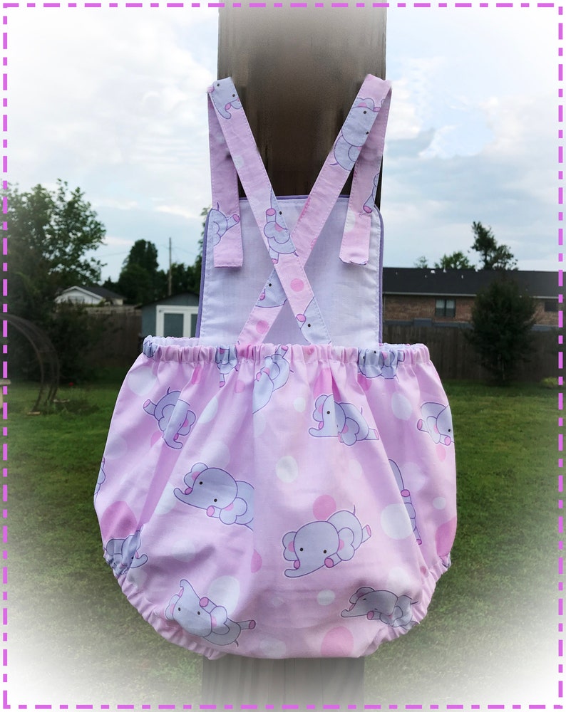FREE SHIPPING Vintage Style Baby Romper for Girl Baby Elephant
