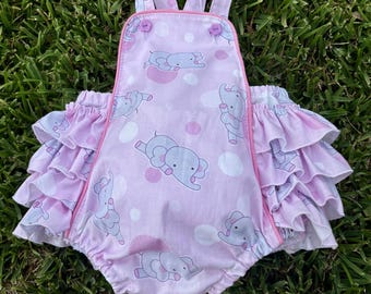 FREE SHIPPING! Vintage Style Baby Romper Ellie the Elephant