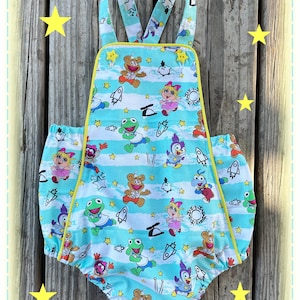 FREE SHIPPING! Vintage Style Baby Romper for Boy or Girl Inspired by Muppet Babies