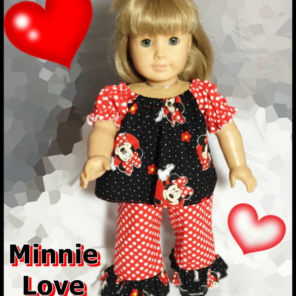 FREE SHIPPING 18" Doll Clothes 15" Doll Clothes 13" Doll Clothes Inspired by Minnie Mouse Doll Clothes