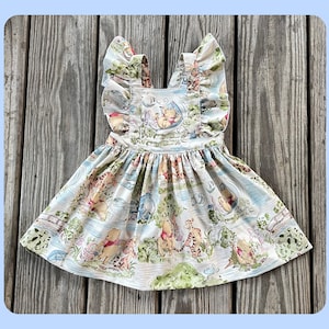 FREE SHIPPING Winnie the Pooh Inspired Dress Made to Match Vintage Romper Made From Same Fabric