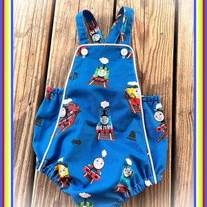 FREE SHIPPING! Vintage Style Baby Romper for Boy or Girl Train