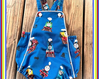 FREE SHIPPING! Vintage Style Baby Romper for Boy or Girl Train