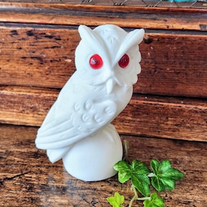 Italian Alabaster Owl~Vintage Carved Stone Owl Paperweight