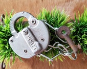 Antique ADLAKE Rail Road Steel Chesapeake Ohio RR Lock with Missouri Pacific R.R Key Antique Lock Railroad Switch Lock JewelsandMetals