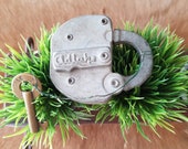 Antique ADLAKE Rail Road Steel Lock Lock with Early Slaymaker Brass Key Antique Lock Railroad Switch Lock Collectible Lock JewelsandMetals