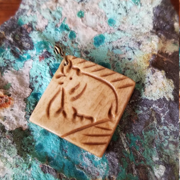 Carved Bone Elephant Pendant~Hand carved bone Pendant Focal Bead~Animal Bead~Jewelry Supply~JewelsandMetals.