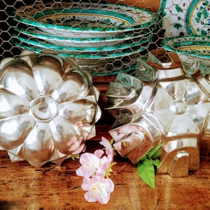 2 Vintage Fluted Molds W GERMANY~Quality Metal Mold Baking Tins~German made Tin Gelatin Mold, Jello, Aspic Mold~JewelsandMetals