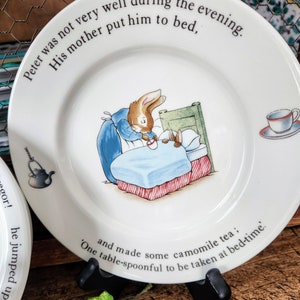 Peter Rabbit Nursery Set by Wedgwood England2-Piece Child Plate & Bowl image 4