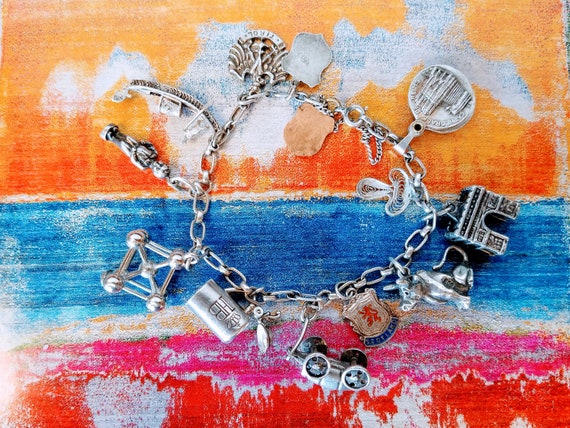 Vintage Sterling Charm Bracelet European Charms Ha