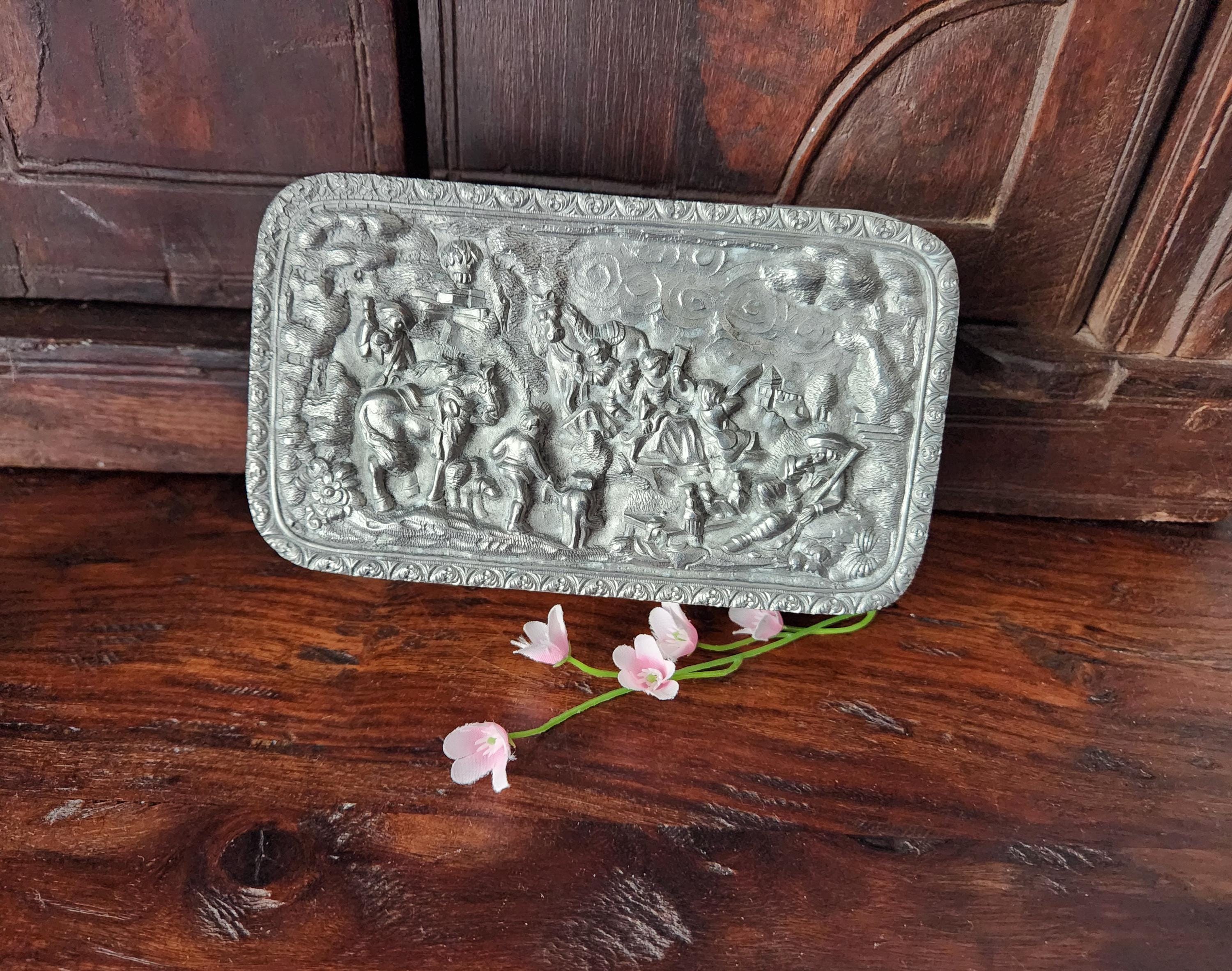 Vintage Keepsake Box Pewter - Etsy
