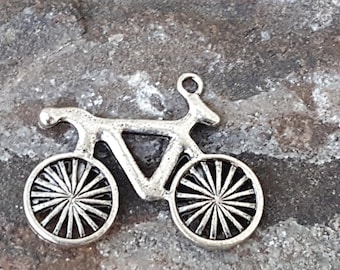 Metal Bicycle Pendant~Sports Cycling Pendant~Metal Bicycle~Bike Key Chain Jewelry component~Art Assemblage~Metal Bicycle~JewelsandMetals