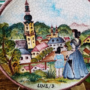 Austria Decorative Plate6 Vintage Ceramic Hand Painted Pottery Plate Crackle GlazeWall DecorJewelsandMetals image 9
