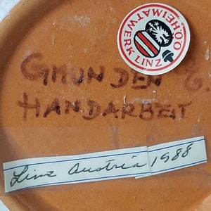 Austria Decorative Plate6 Vintage Ceramic Hand Painted Pottery Plate Crackle GlazeWall DecorJewelsandMetals image 5