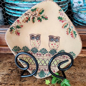 Adorable Pottery Owl Dish~Vintage Handmade Pottery