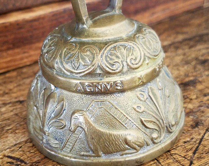 Antique Brass Bell Made in Englandagnus Leo Aquila Pelicanus Animal