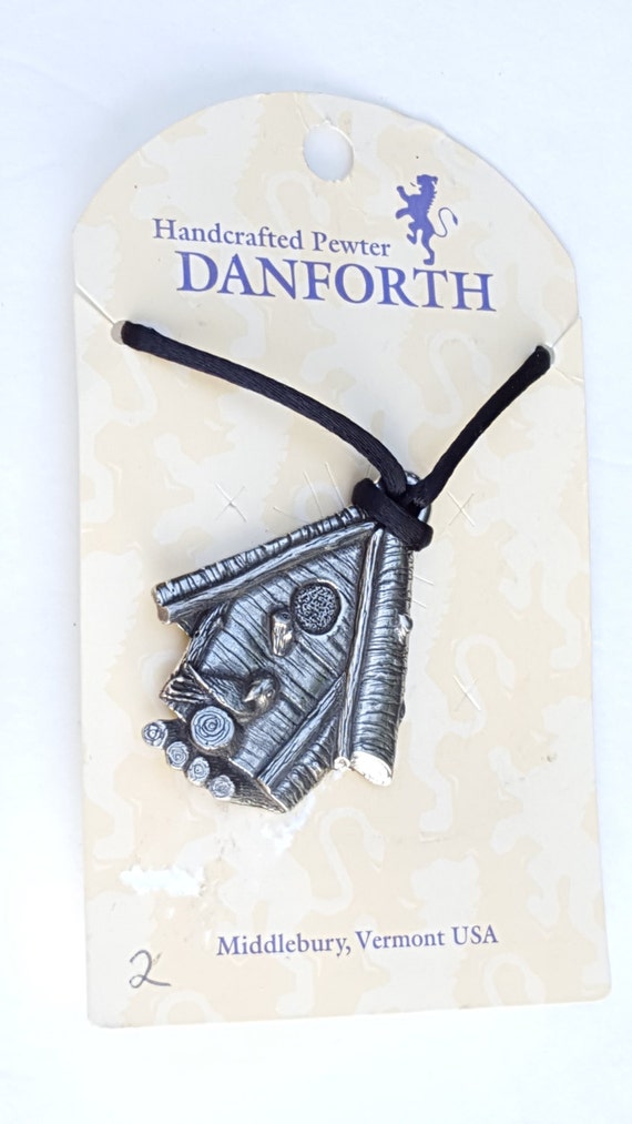 Danforth Pewter Birdhouse Necklace~Vintage Pewter 