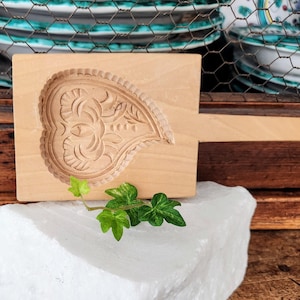 Vintage Heart Mold~Handmade Vintage Wood Mold for Baking/Molding~Kitchen Wall Decor
