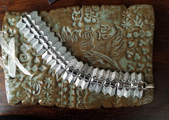 Signed CORO Bracelet~Vintage Link Bracelet~Wide G… - image 8