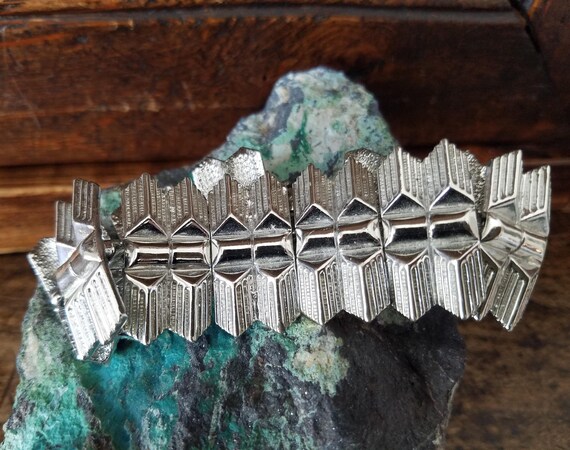 Signed CORO Bracelet~Vintage Link Bracelet~Wide G… - image 9