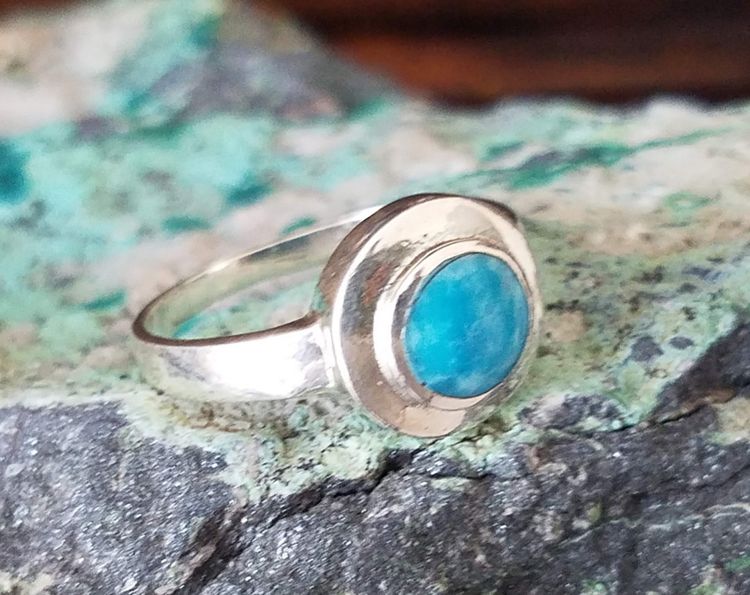 ターコイズ シルバー ヴィンテージリング ヴィンテージ ターコイズ リング サイズ 5.75-6、スターリングシルバー
