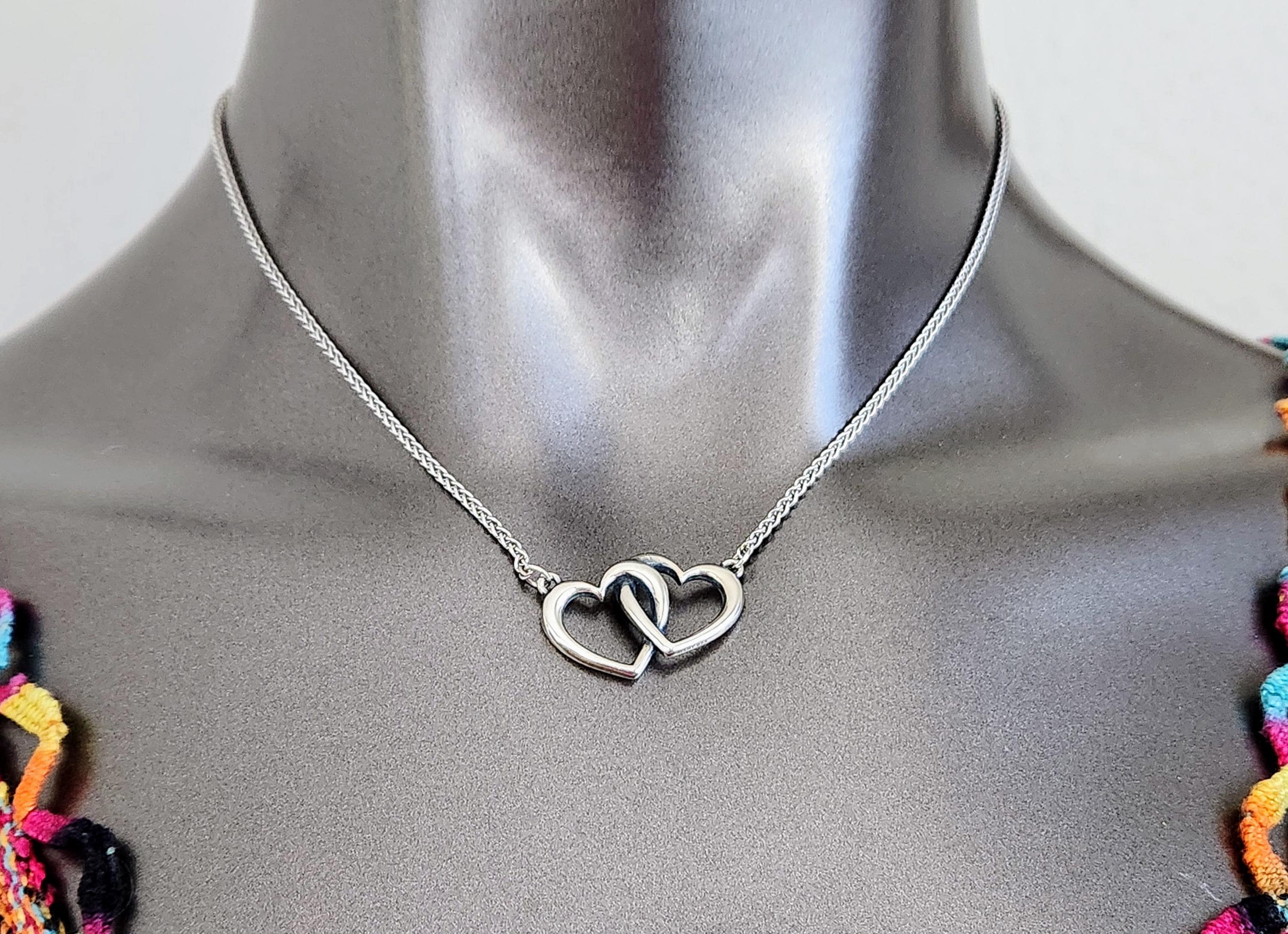 James Avery Retired Sterling Double Hearts 18