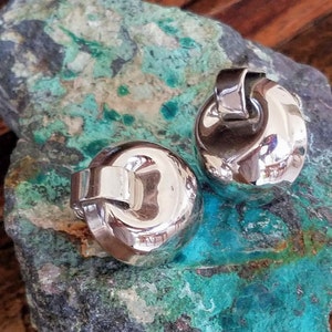 Signed Napier Screw back Earrings~Silver Metal Vintage Retro Earrings~Mid Century Jewelry~Hallmark NAPIER~JewelsandMetals.