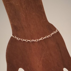 Dainty Heart Bracelet - Sterling Jewelry - Heart Chain Bracelet - Tiny Heart Link - Layering Bracelet - Love - Minimalist - Valentines Gift