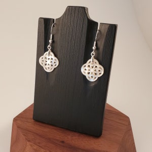 Clover Earrings - Cutout Mother of Pearl Earrings - Filigree Earrings - Shell Earrings - Dangle - Sterling Earrings -Stainless -Gift For Her