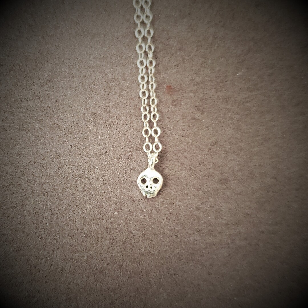•TINY SKULL• recycled sterling silver necklace
