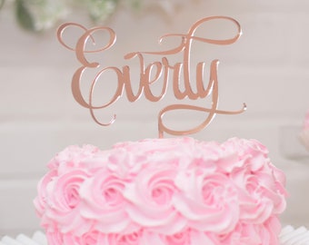 Custom Personalised acrylic cake topper celebration topper birthday glitter rose 