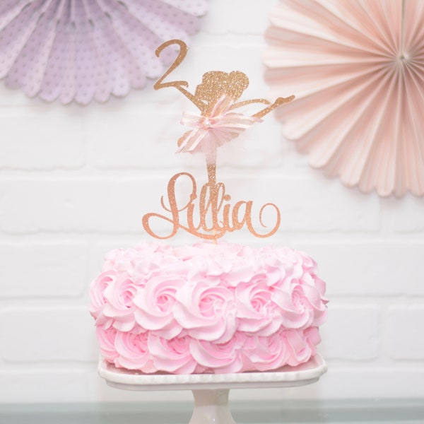 Ballerina Birthday Cake Topper - Party Decoration - Tutu Cute