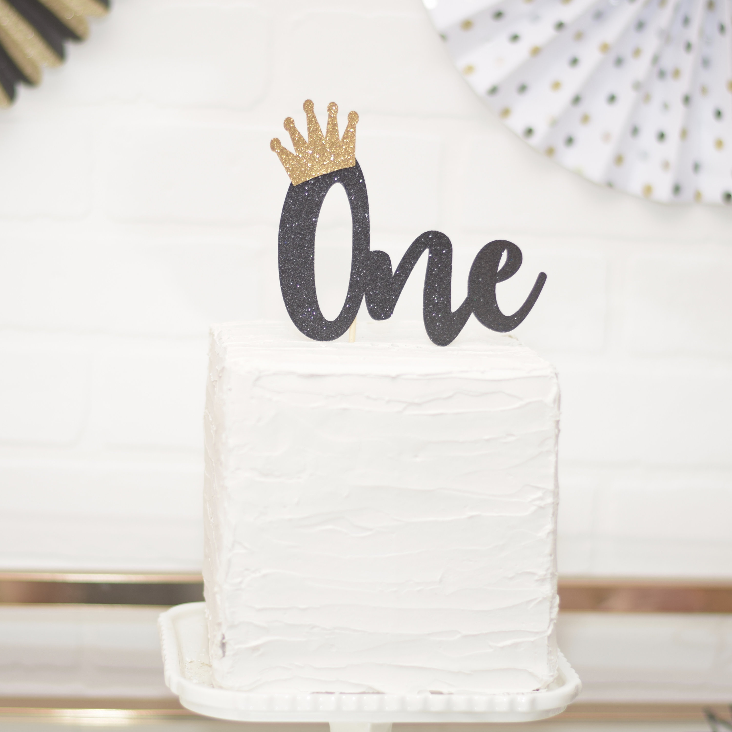 One Cake Topper With Crown Wild One 1st Birthday Black and - Etsy