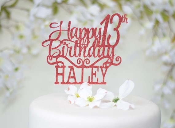 13th Birthday Cake Topper Personalized Cake Topper For 13th Etsy