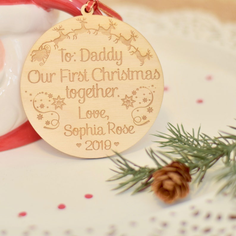 Babys First Christmas Ornament New Dad Gift Personalized Etsy