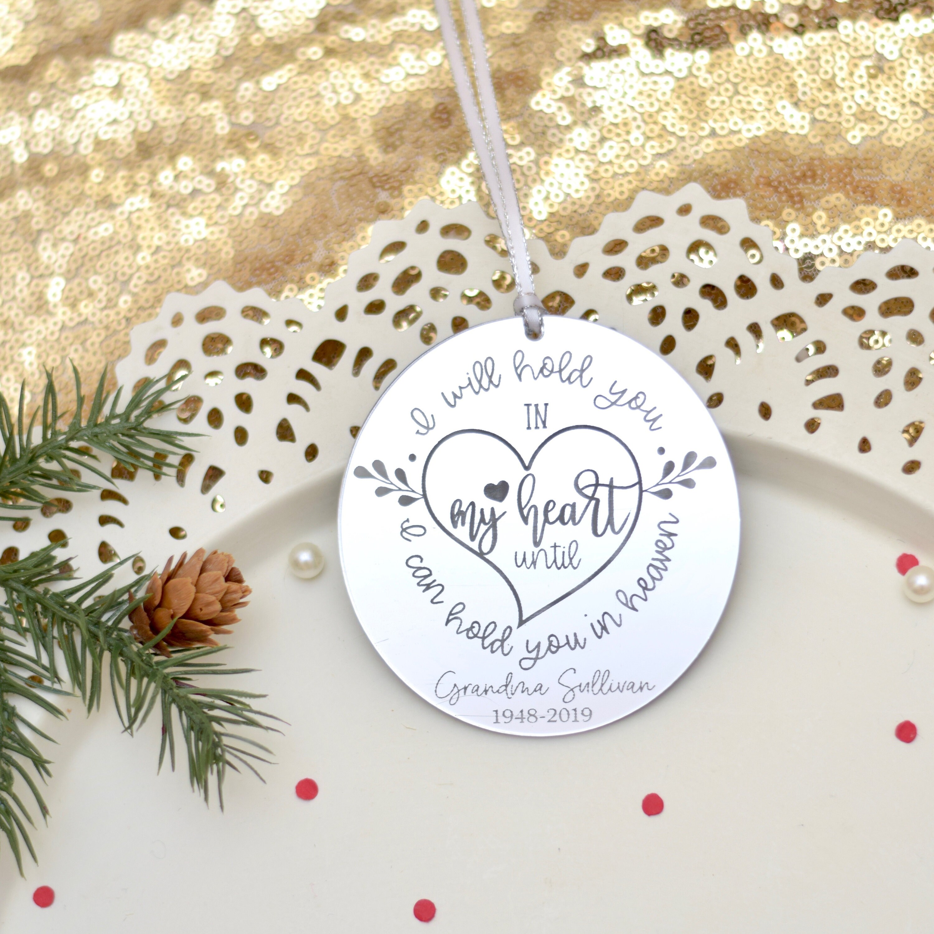 Personalizado Memorial Ornamentos Abuela Regalo Conmemorativo | Etsy México