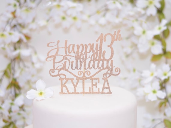 13th Birthday Cake Topper Personalized Cake Topper For 13th Etsy
